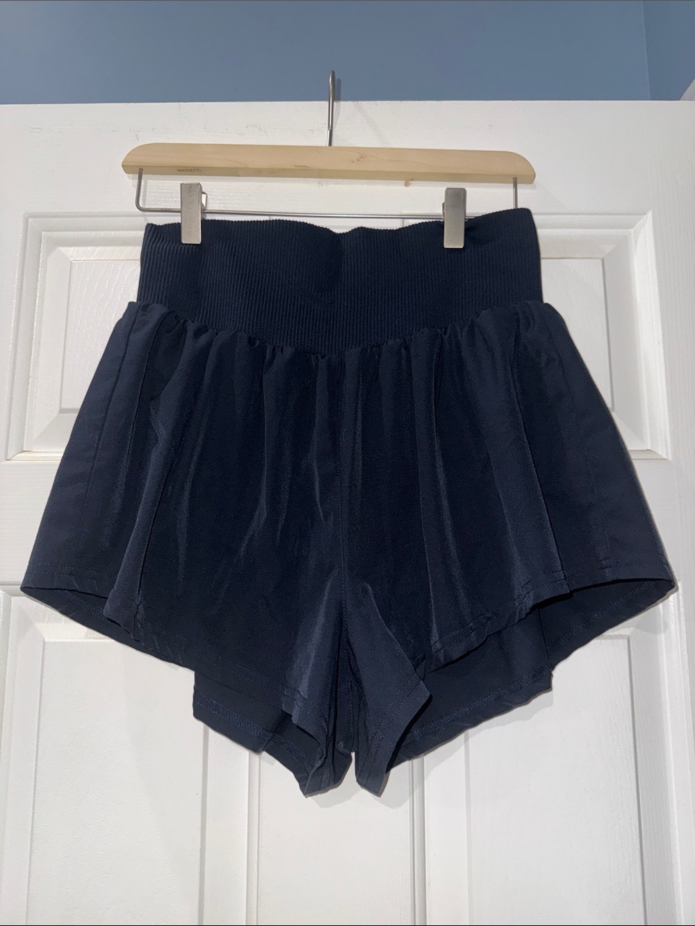 Mono B Navy High-Rise Athletic Shorts